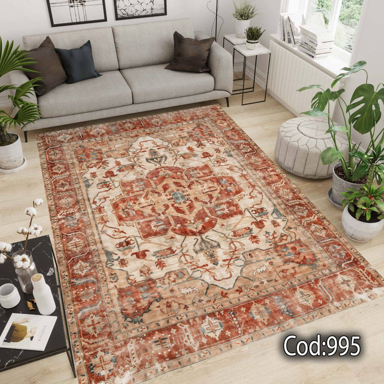 فرشینه مخمل وینتیج نارنجی