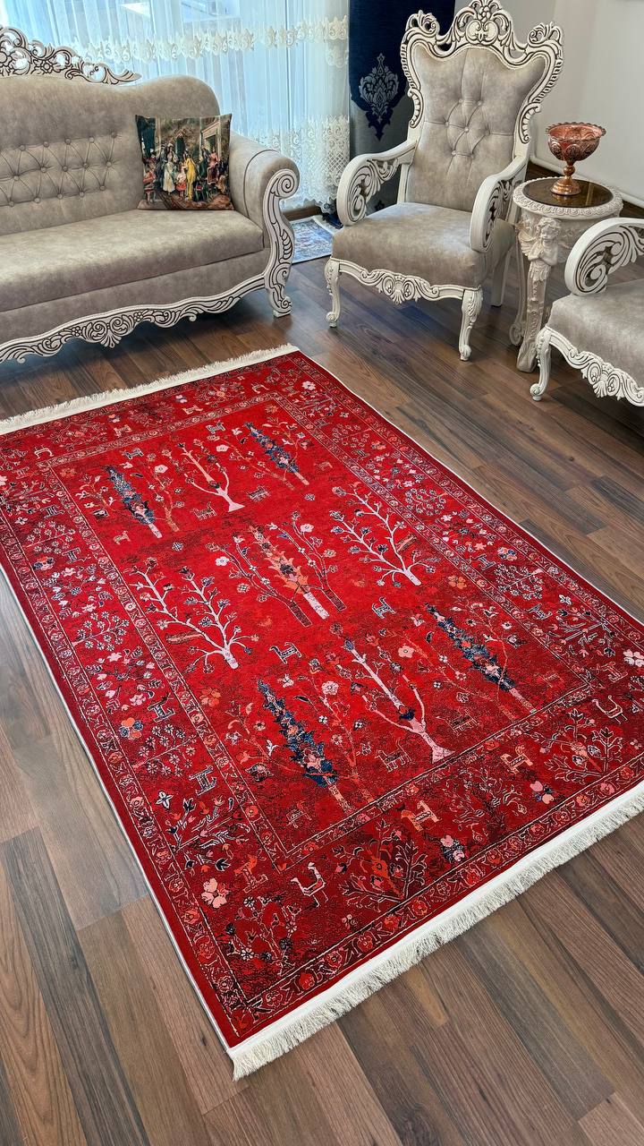 فرشینه مخمل لاکی طرح سلطان آباد