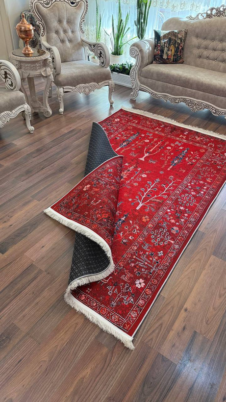 فرشینه مخمل لاکی طرح سلطان آباد