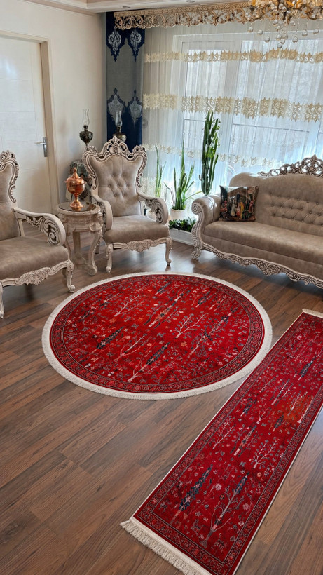 فرشینه مخمل لاکی طرح سلطان آباد