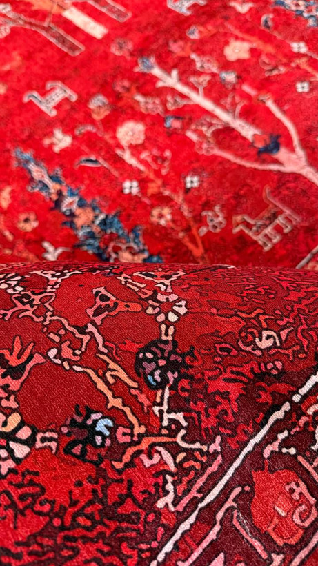 فرشینه مخمل لاکی طرح سلطان آباد