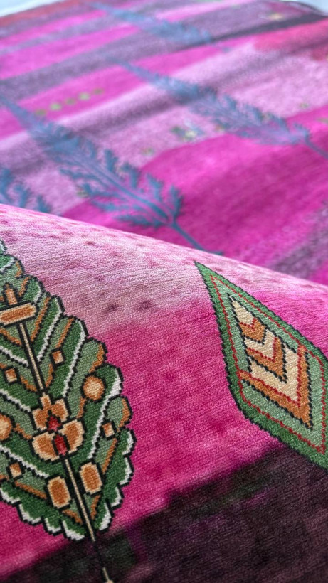 فرشینه مخمل سنتی رنگی