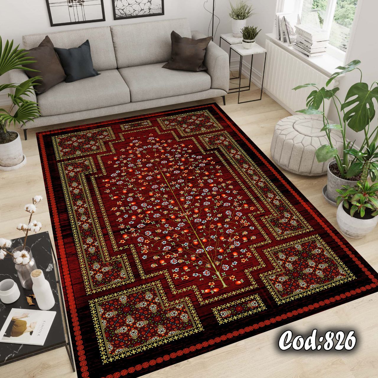 روفرشی کشدار مخمل شانل طرح درخت زندگی