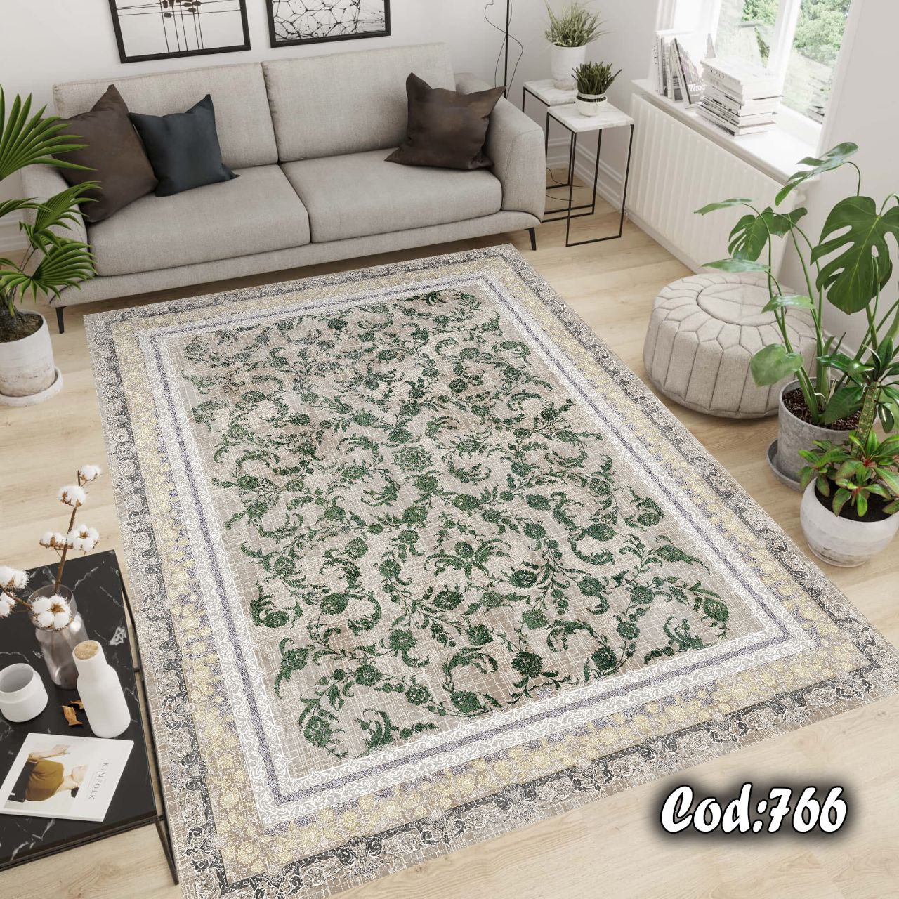 روفرشی کشدار مخمل شانل افشان کرم سبز