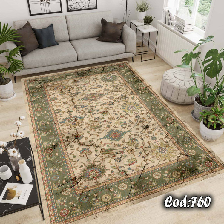 روفرشی کشدار مخمل شانل طرح سلطان آباد کرم سبز