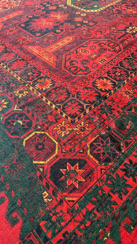 فرشینه مخمل لاکی سبز
