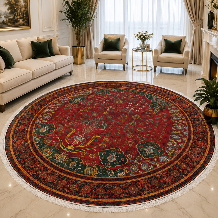 فرشینه مخمل لاکی سبز