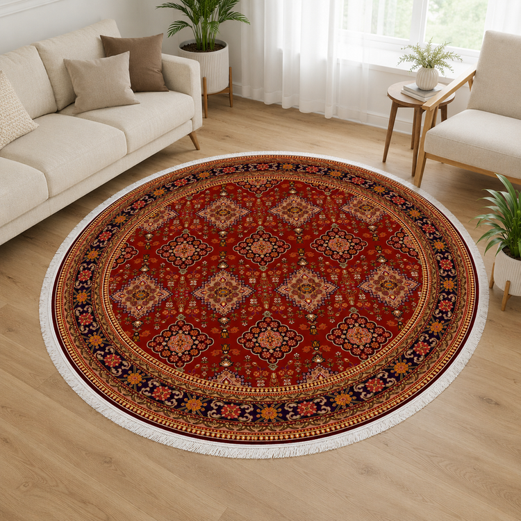 فرشینه مخمل سنتی قرمز